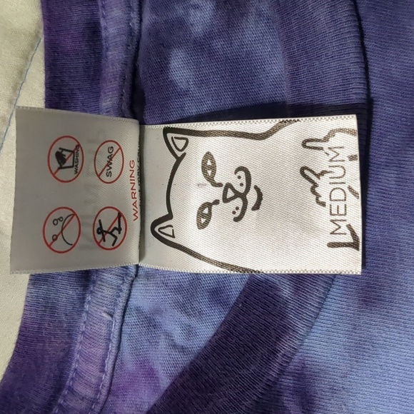 RipNDip Psychedelic Nermal Pocket Tee Adult M Blue Purple Lightning Tie Dye - Picture 7 of 9